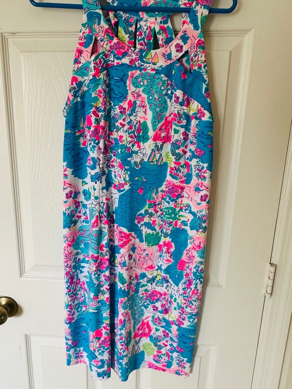 Lulu-B Turquoise Pink White Floral Mini Dress